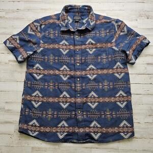Pendleton Gateway Shirt RANCHO ARROYO BLUE Men's XL Cotton Aztec Southwestern